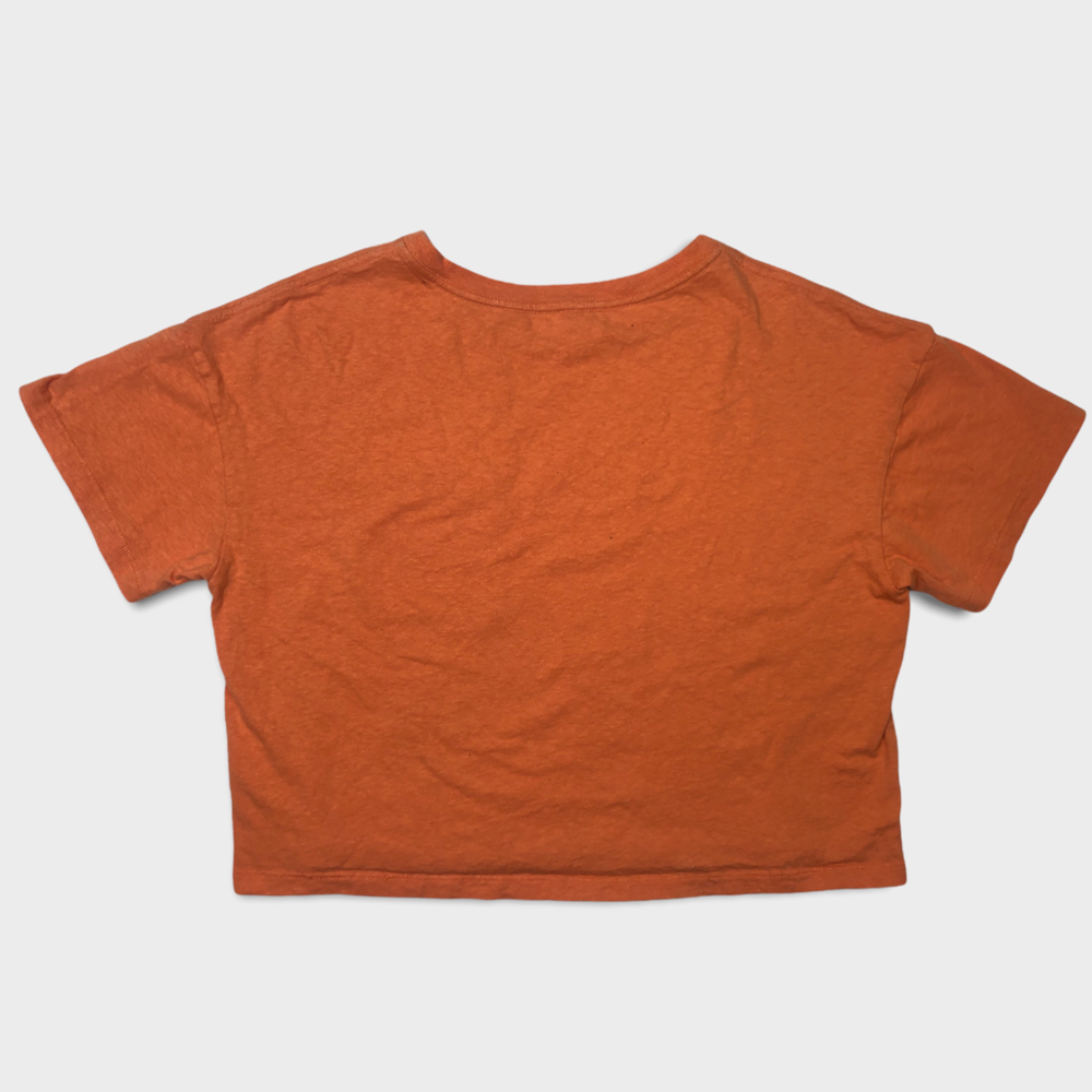 Everlane Orange Short Sleeve Cropped Breast Pocket T-shirt Size Medium